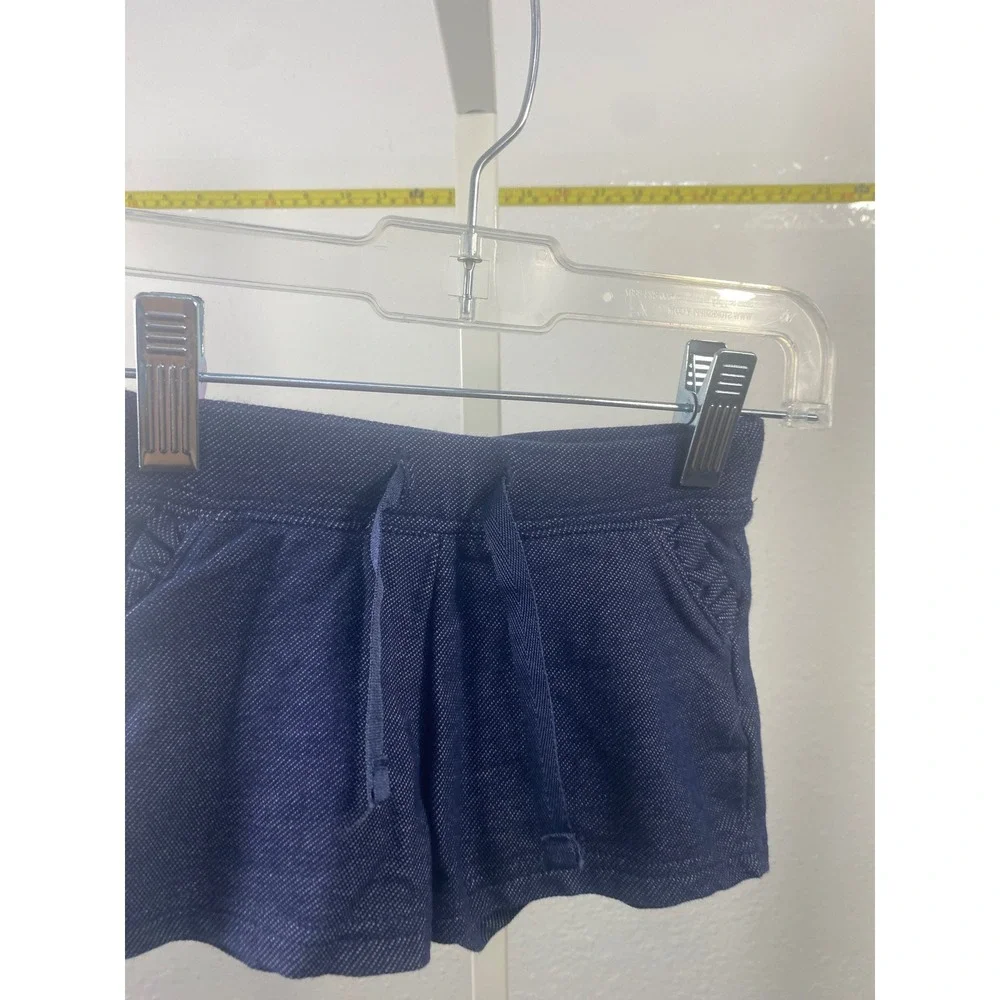 Carters Baby Girl Indigo Blue Knit Denim Look‎ Pull On Shorts 12M Drawstring